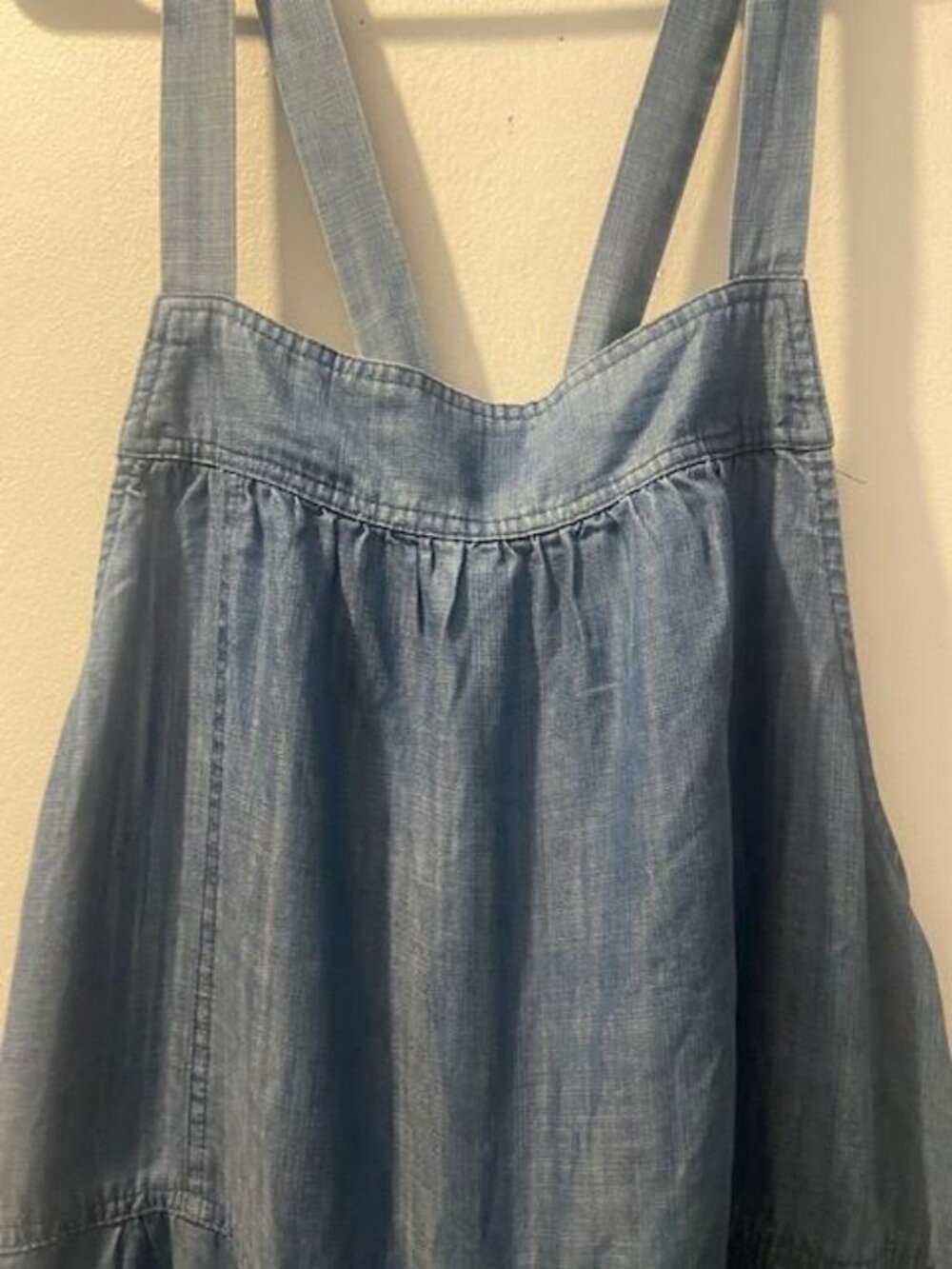 Natural Life Chambray Wide Leg Jumpsuit Size Large Boho Pockets - Picture 5 of 9
